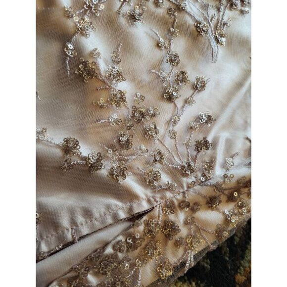 NWT Lulus Dress Women's Medium Blissful Blossoms Blush Pink Sequin Backless Maxi - Picture 7 of 7